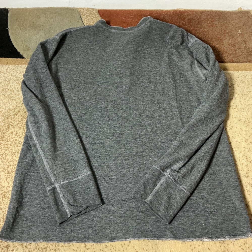LL Bean Mens Henley Shirt Long Sleeve Gorpcore Waffle Lined Large RN71341 - Picture 7 of 7